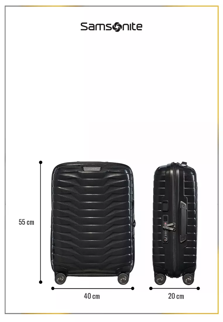 Samsonite Koper Proxis Cabin Black + Foldable Luggage Cover Cabin