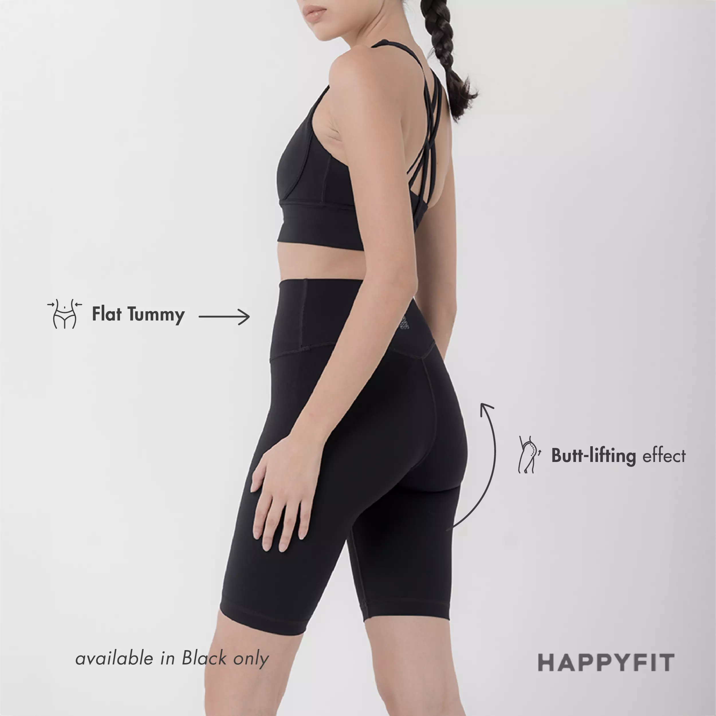 HAPPYFIT JISOO Biker Shorts - Celana Pendek Olahraga Wanita Black