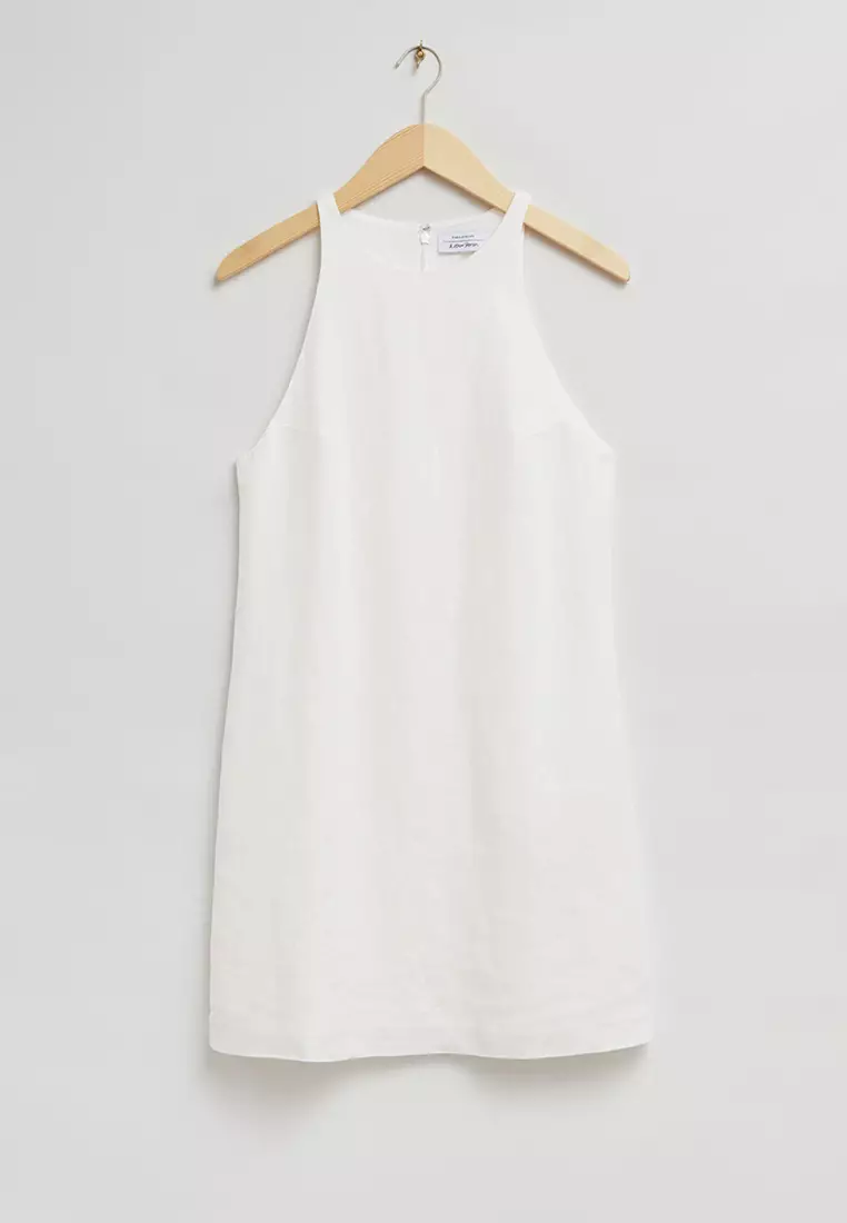 Linen A-Line Halter Neck Dress