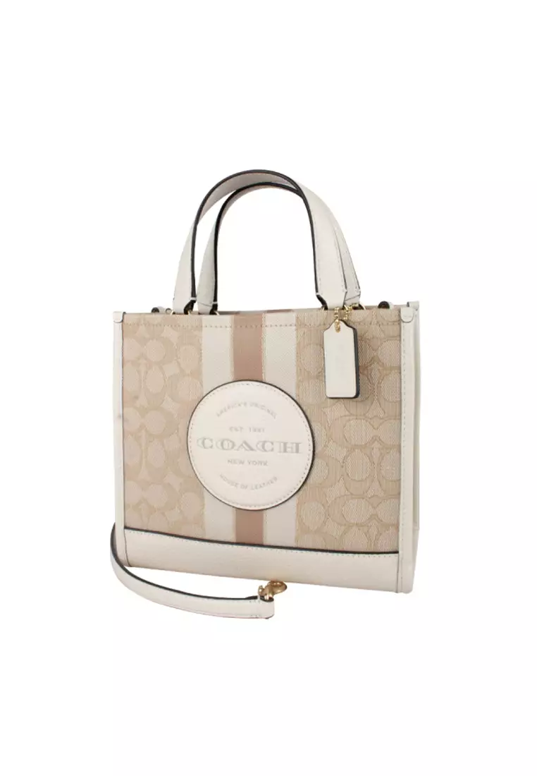 Dempsey 女士托特淺卡其配白色CQ878