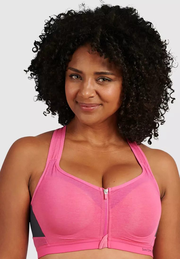 Pink zip cheap up bra