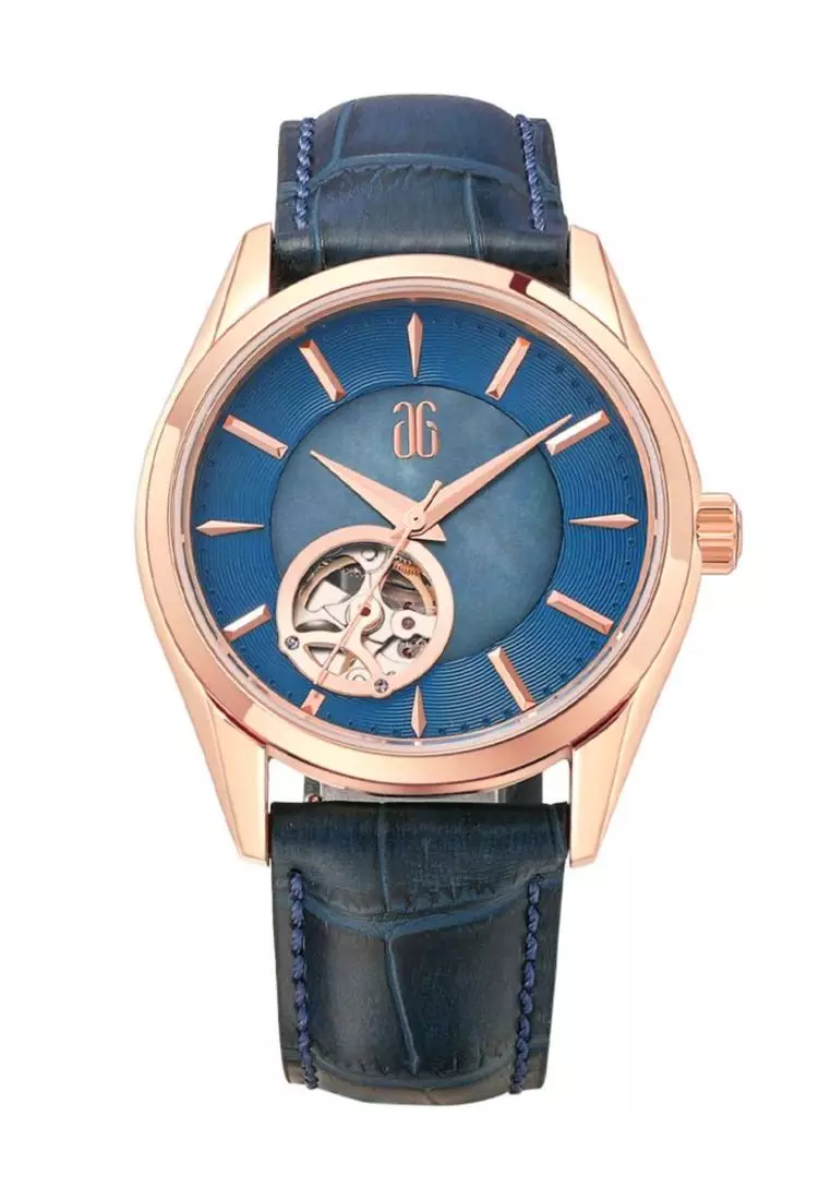 Gold watch hotsell with blue strap