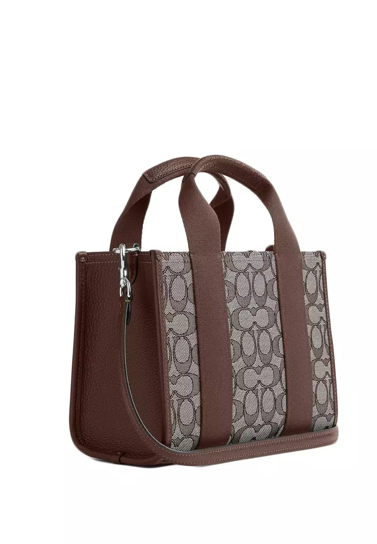Coach Smith Tote Bag 24 In Signature Jacquard - Oak/Maple