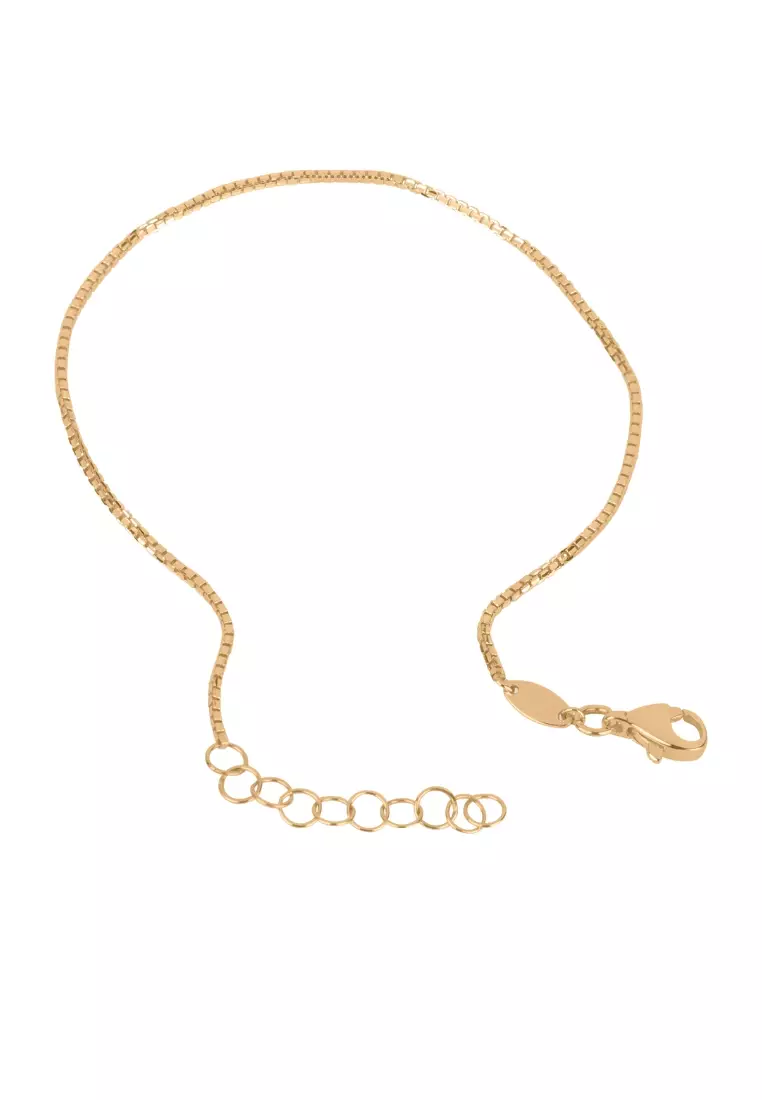  Bold Box Chain Bracelet 14k Gold 