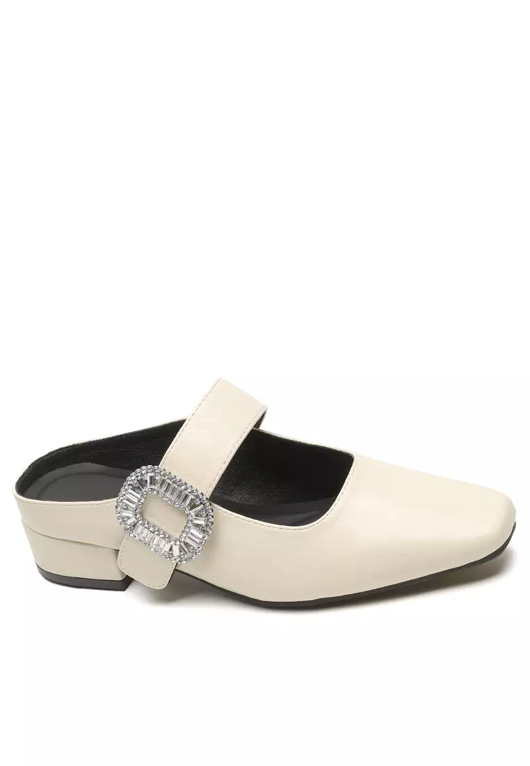 Discount on Twenty Eight Shoes  shoes - SKU: 3CM Rhinestone Buckle Strap Mules WW958-5