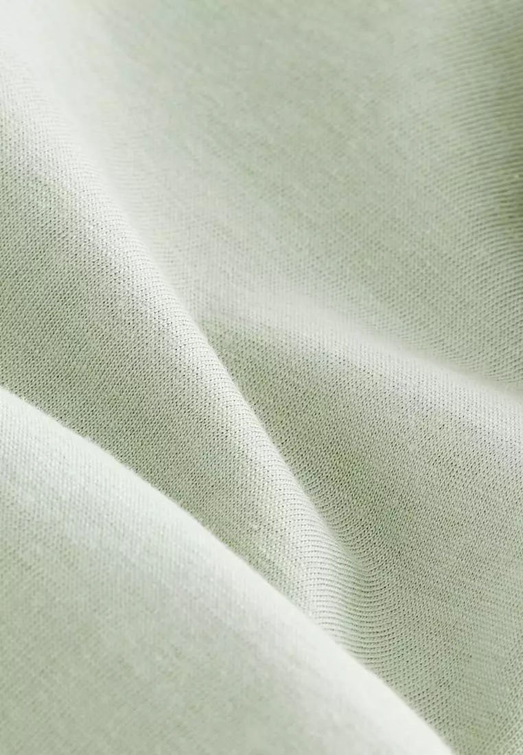 V-Neck 100% Cotton Rich Cap Sleeve T-Shirt