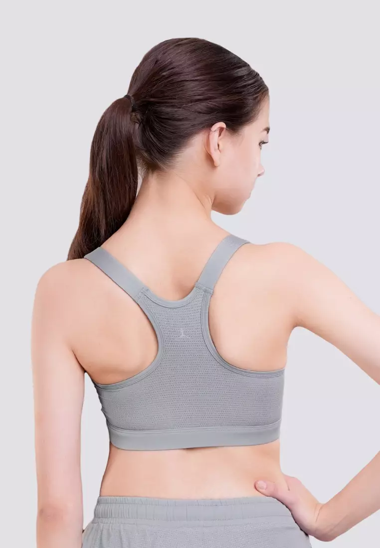 Pure Pace Medium Support Zippered Sports Bra with Removable Pads Activewear for Women