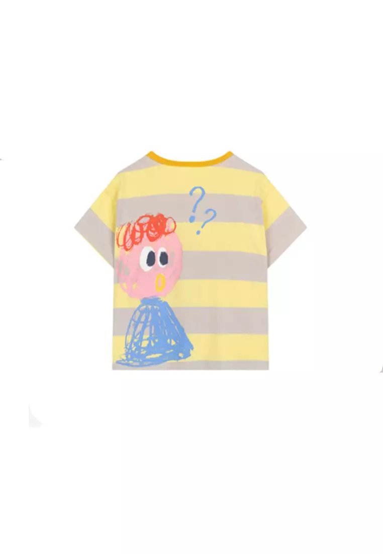 Kids Striped T-Shirt With Graphic Print
