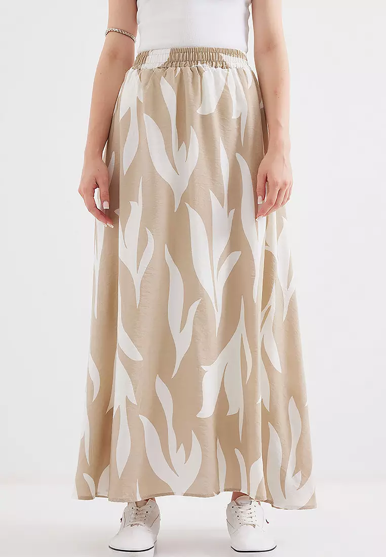 Abstract Patterned Maxi Skirt