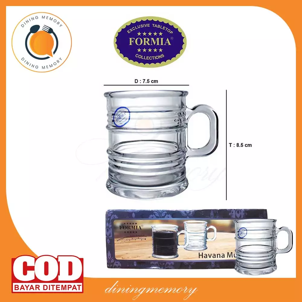 Jual Formia Formia Gelas Minum Bertangkai Havana Mug 290ml Per Pcs Clear Original 2023 0301