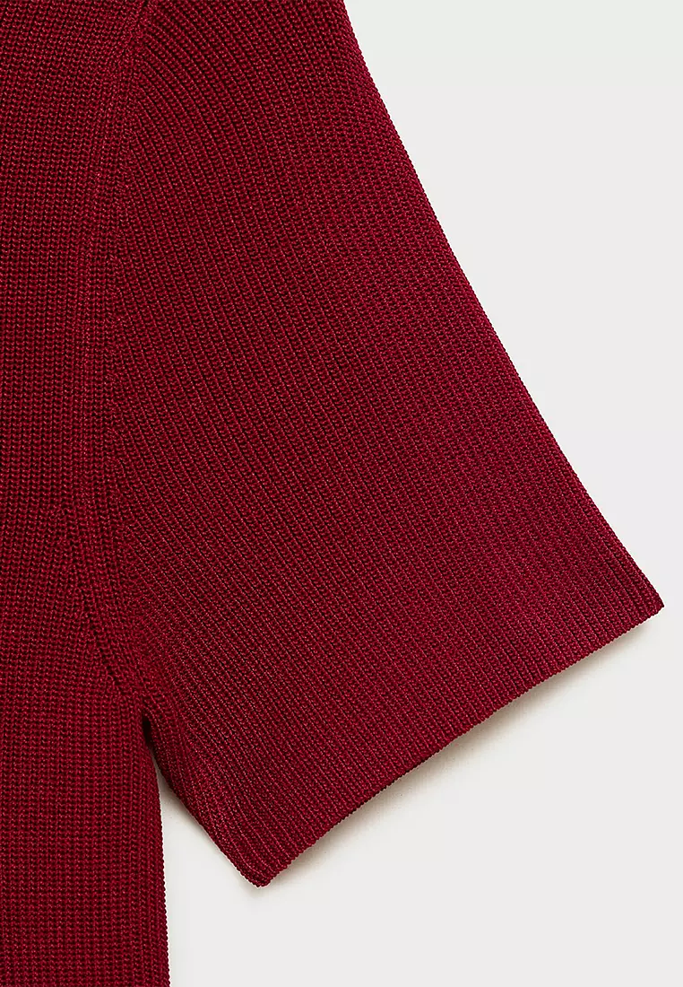 Perkins-Neck Knitted Dress