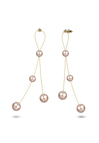 Bullion Gold gold BULLION GOLD Champagne Beads Gold Layered Dangle Earrings 4D707ACDE2F30FGS_1