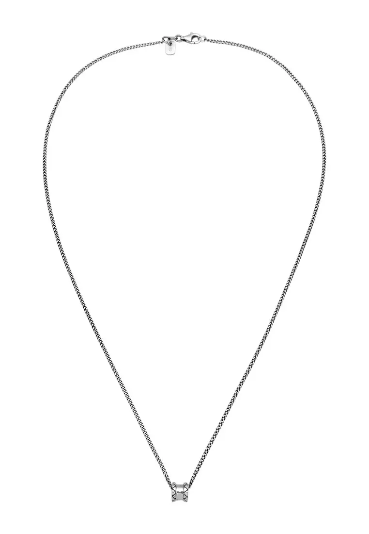 EXCLUSIVE Kalung Perhiasan Perak 925 Pria Basic Oxidized