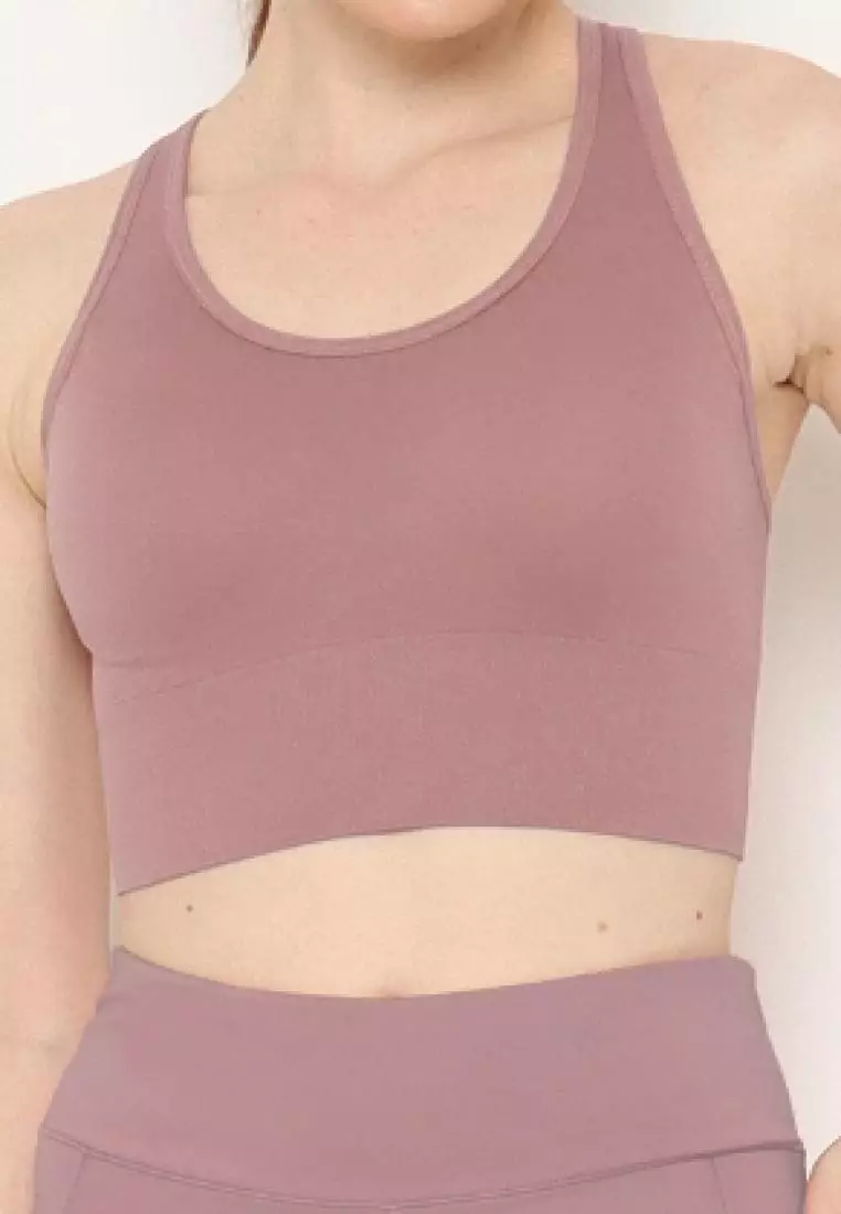 Fitwear - SportBra Olahraga Wanita RIN RIBBED CROP HOOK - Taro