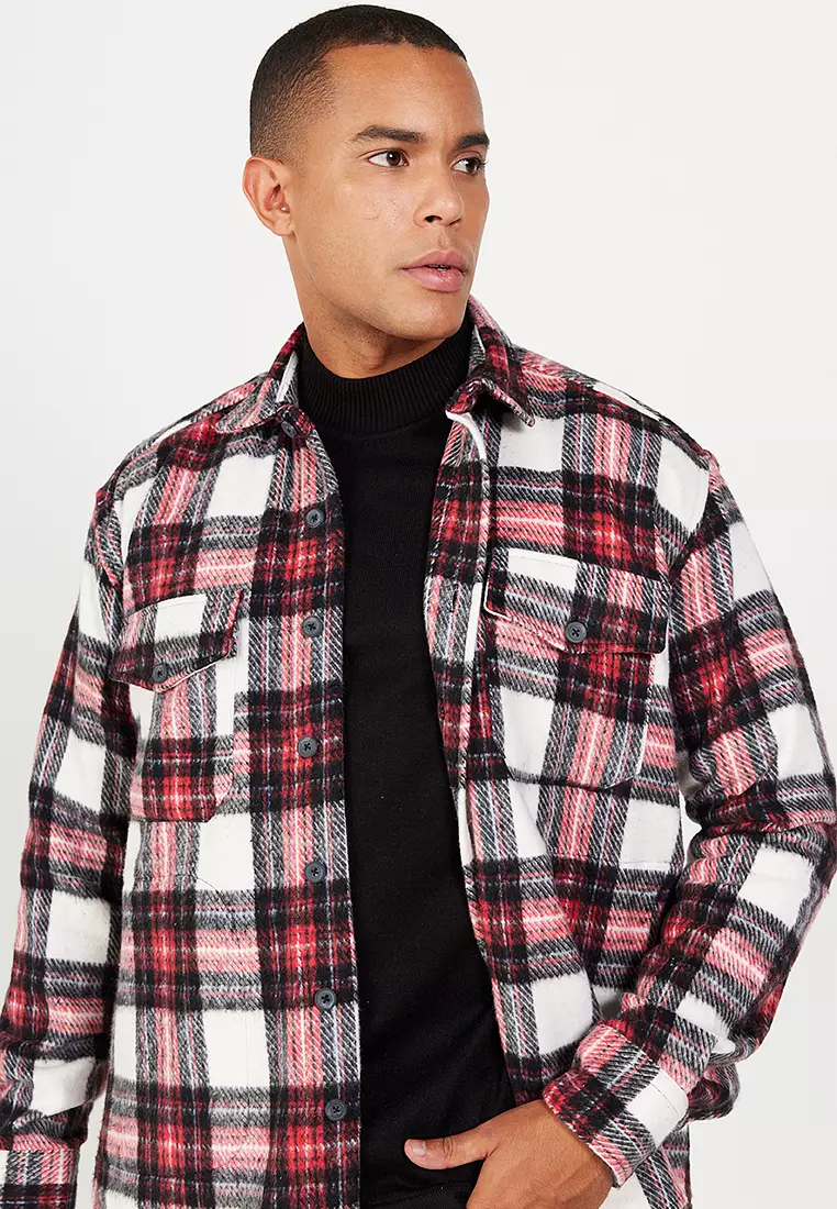 Plaid Patterned Lumberjack Shirt Jacket