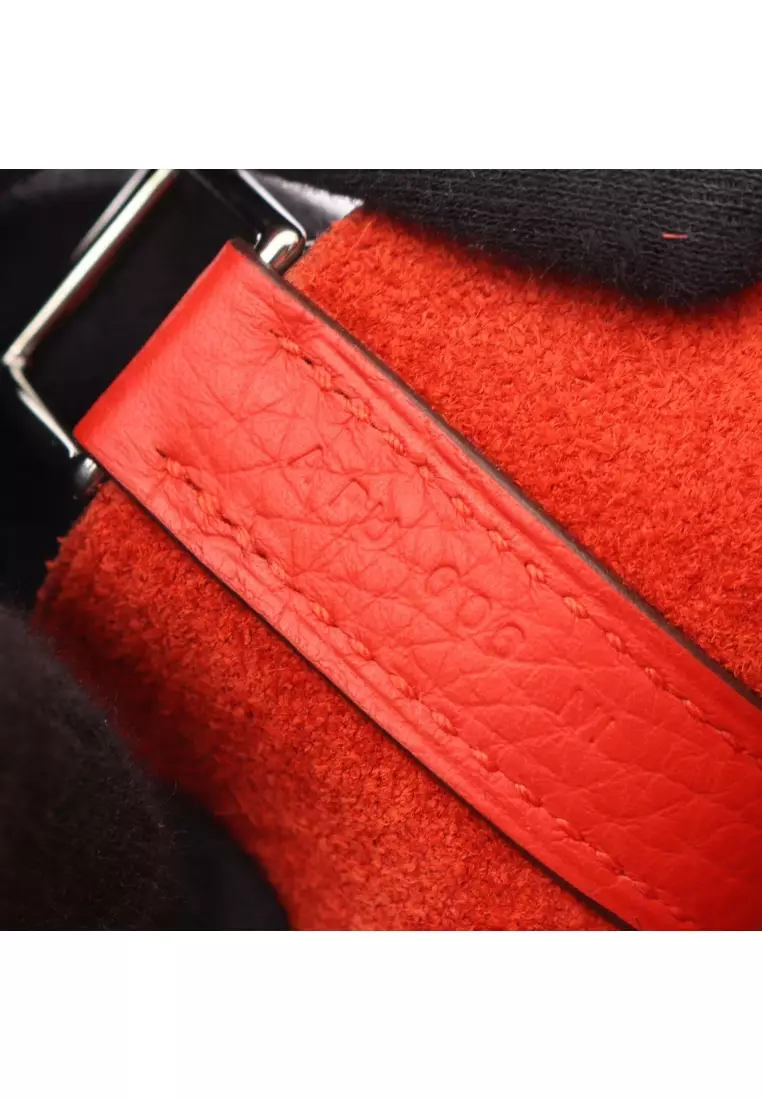 Pre-Loved Hermès Picotan Lock PM rouge tomato Handbag Clemence leather Red silver hardware A stamp