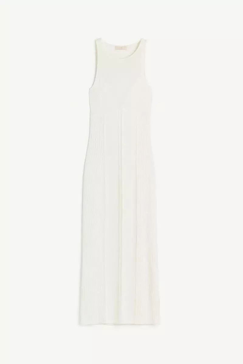 Open-back rib-knit dress