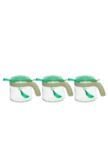 Herevin Herevin 3 Pcs 300ML Spice Jar Set with Spoon / Jar Set / Container Set - Light Pink / Light Green / Light Purple EFDB7HL24D5D47GS_1