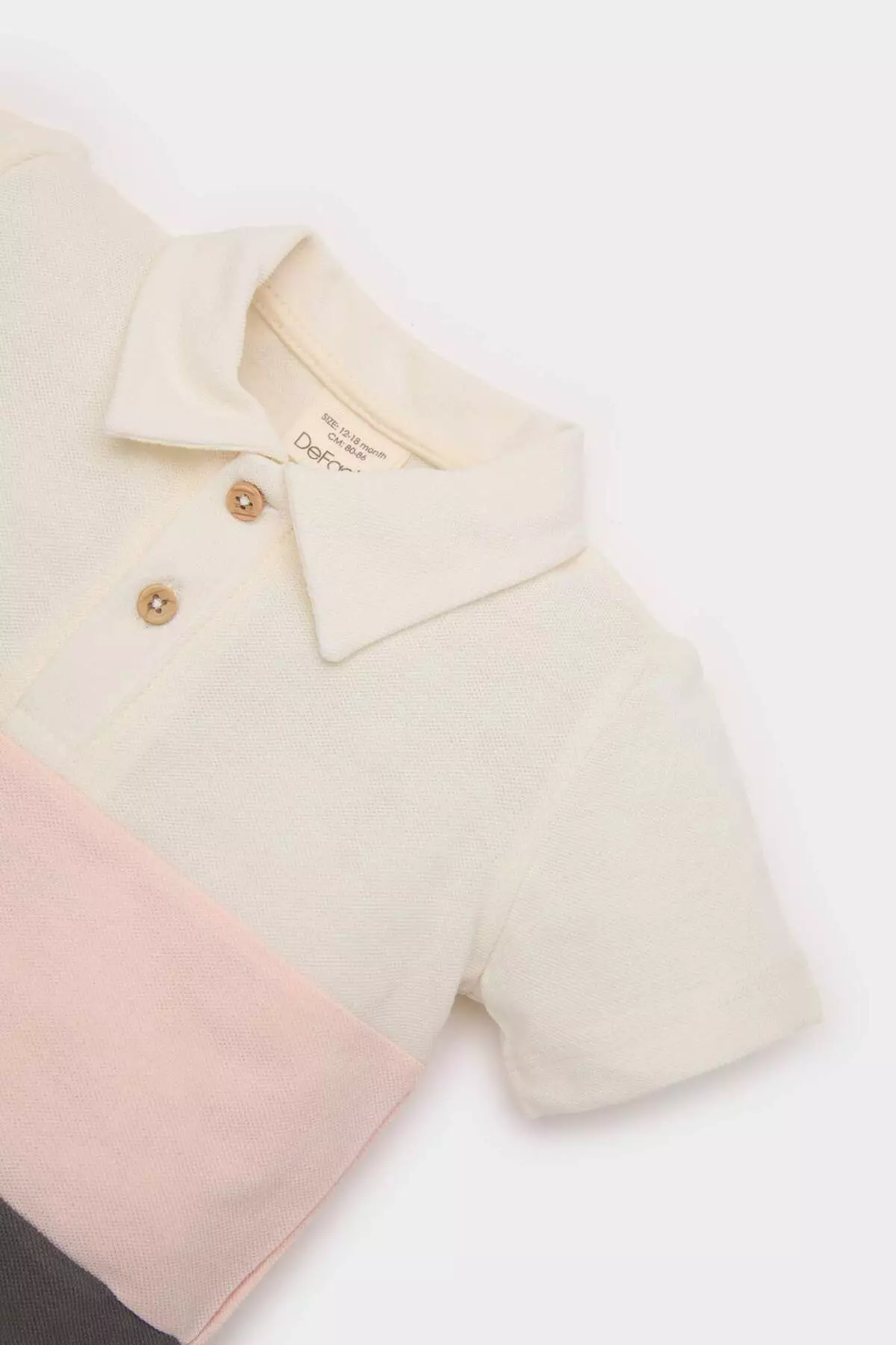 Baby Boy Polo Collar Color Block Pique Short Sleeve T-Shirt B9247A525Sm