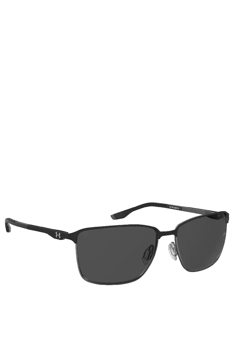 UNDER ARMOUR Sunglasses UA RETAINED/G-RZZ-M9, Rectangular Sharp with Matte Black Dark Ruthenium color
