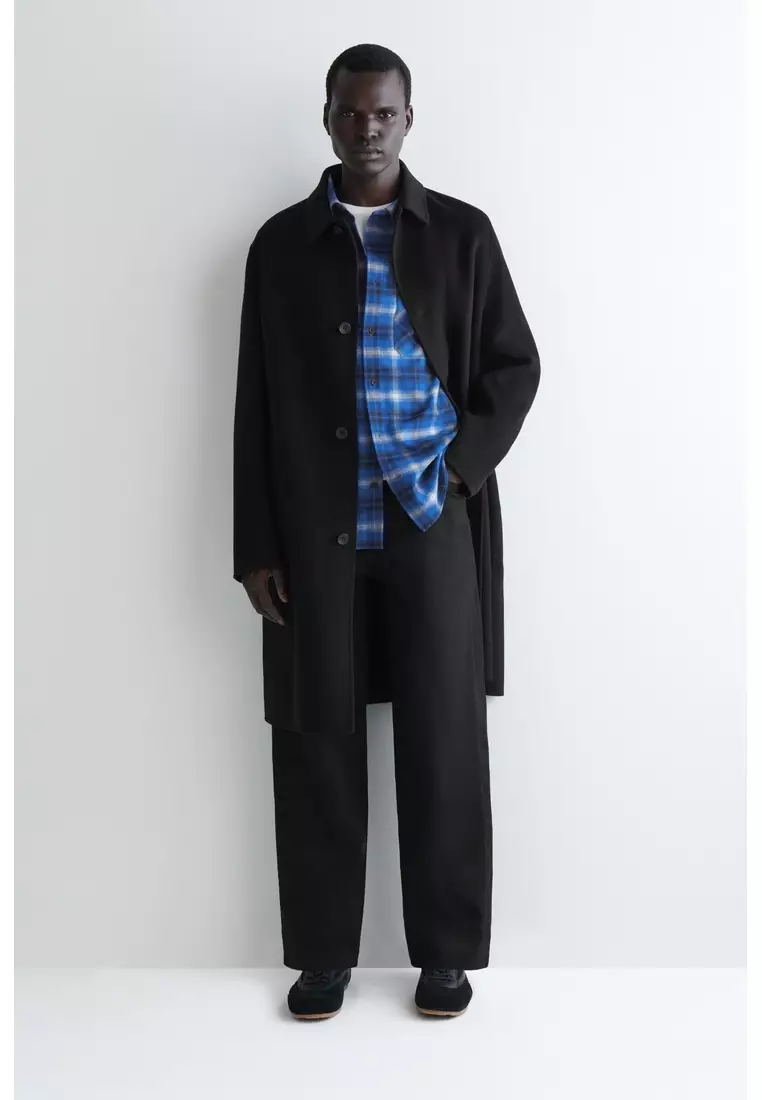 RELAXED CHECKED WOOL-BLEND SHIRT