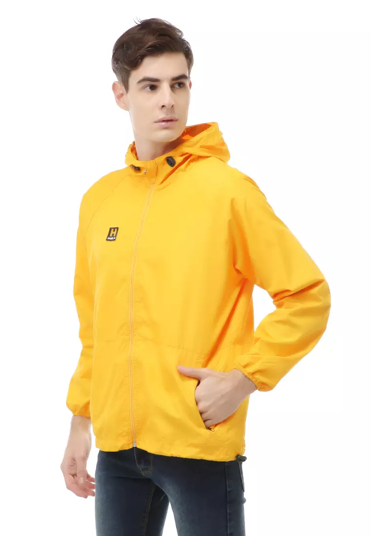 Clover Outerwear Jacket Hoodie Pria Jaket Olahraga Material Parasut ORIGINAL - Yellow