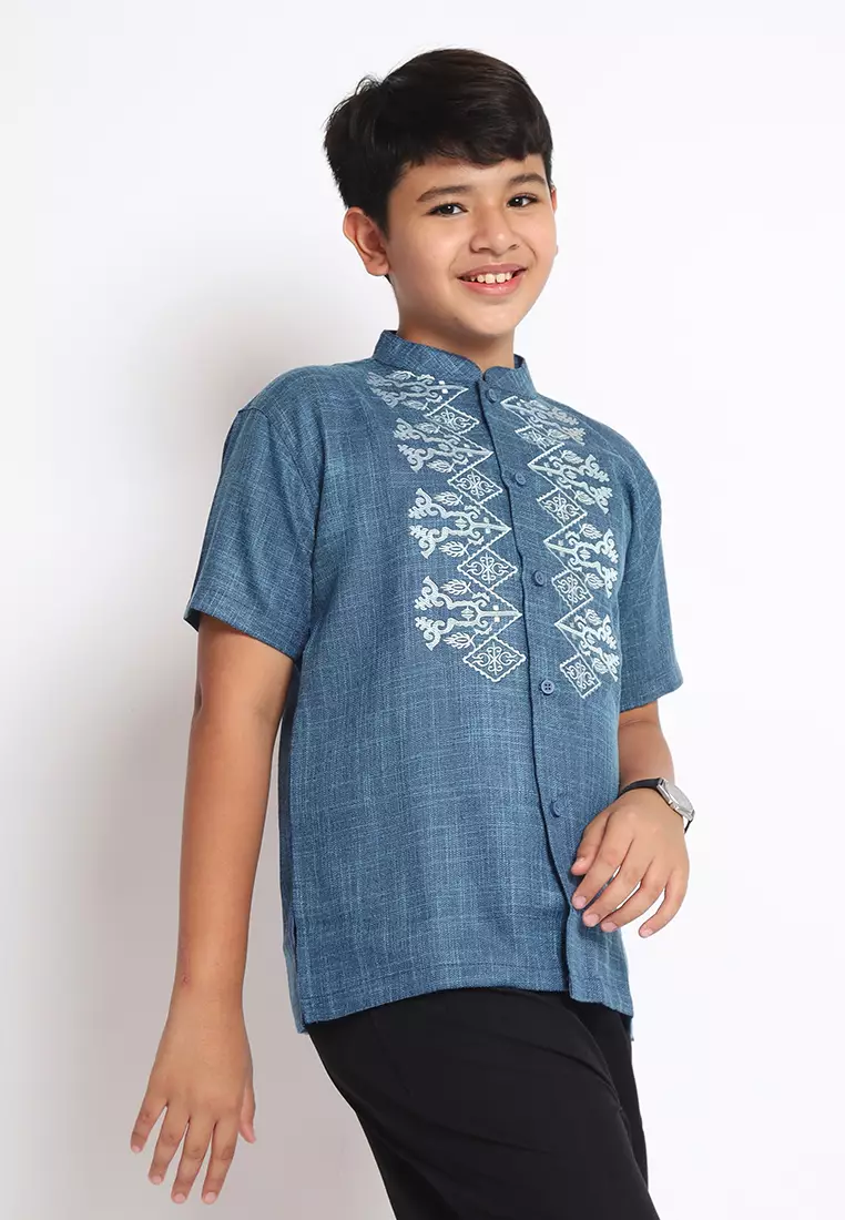 Baju Koko Set Anak Laki Salute Turquoise - MODERN