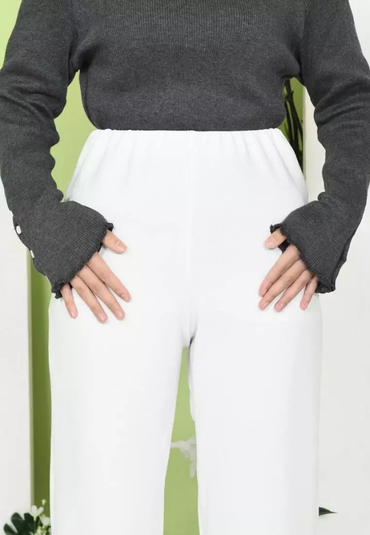Kama Highwaist Loose Pants - Broken White M19314 R37S6 (S-M)