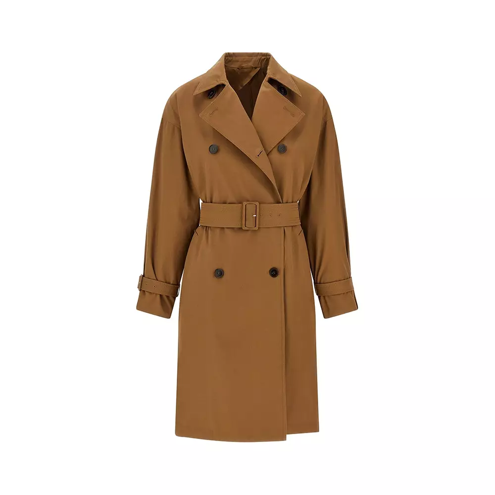 Jual Max Mara Ebrien Trench Coat Brown Original 2025 ZALORA