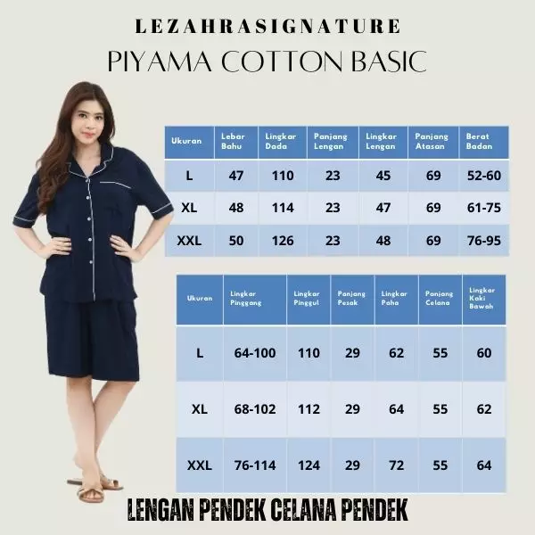 Setelan Piyama Katun Wanita Keisha [COKLAT] SIZE L-XXL Baju Tidur Short Sleeve Short Pants Plain Sleepwear