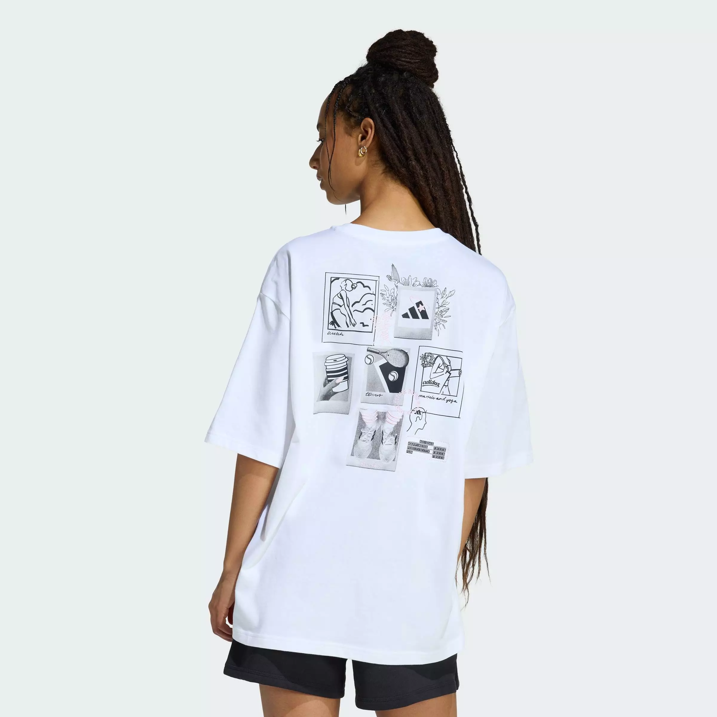 Lifestyle MINI EMBROIDERY OVERSIZED GRAPHIC T-SHIRT Women White KA5086