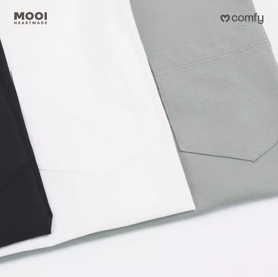 Mooi Kaos Dewasa Pocket Unisex Comfy T-Shirt Pocket Adult - Dark Grey