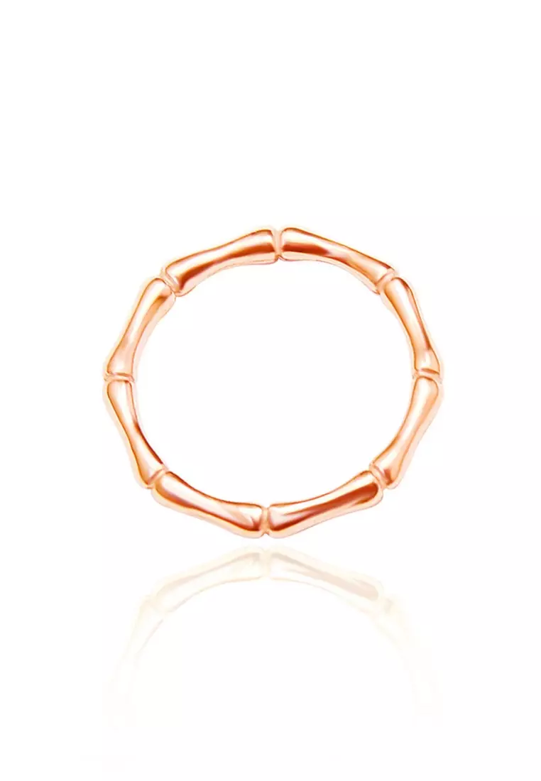 Tavie Geometric Octagon Slim Band Ring in Rose Gold