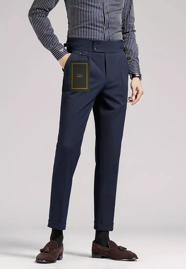 Slim Fit Cropped Suit Pants DF1003