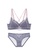 ZITIQUE grey Women's Double Thin Straps Cross-back Lace-trimmed Lingerie Set (Bra and Underwear) - Dark Grey B77ADUS58C5267GS_1