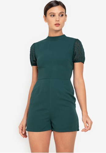 ZALORA OCCASION green 100% Recycled Polyester Playsuit 82893AA5EDEF1EGS_1