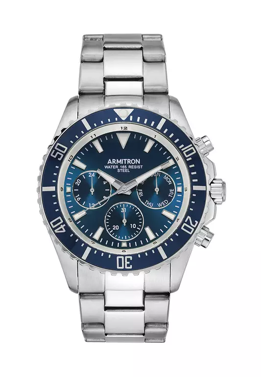 Men's Multi-Function Silver-Tone Bracelet Watch AR-20/5351NVSV