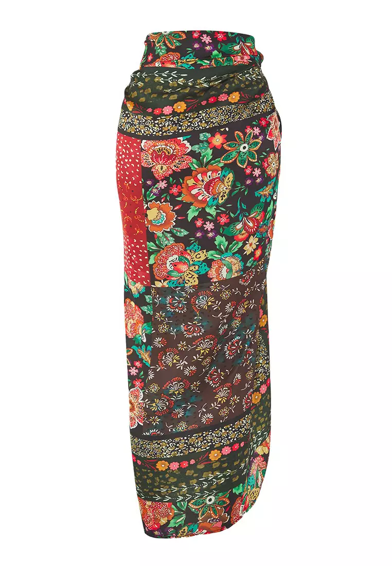 Ethnic Patterned Maxi Woven Beach Pareo TBESS23PR00005