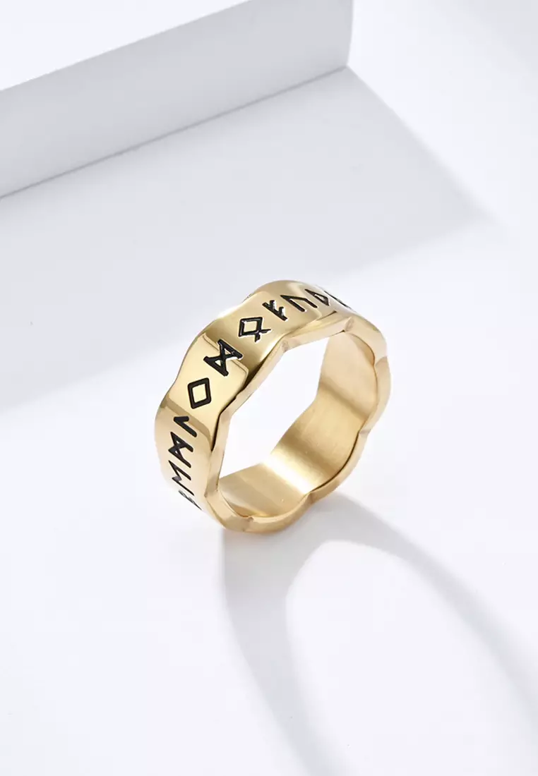 Titanium Steel Runes Ring JW QF-JZ822