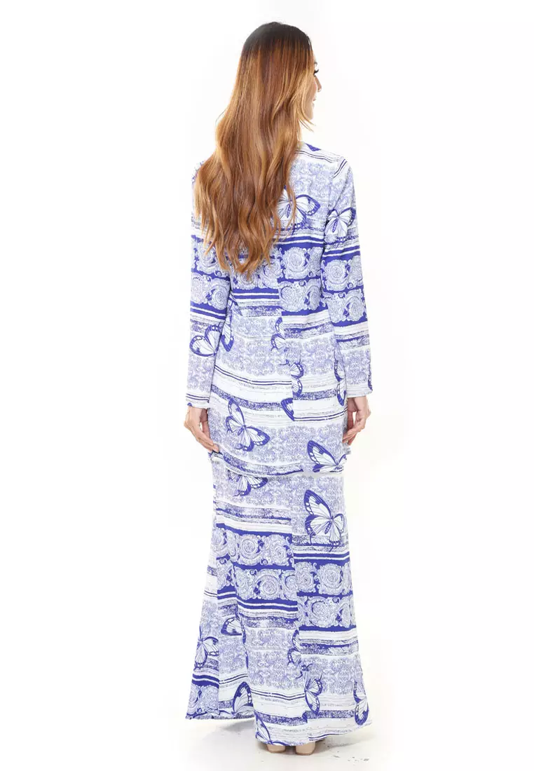 Rina Printed Kurung Blue Butterfly