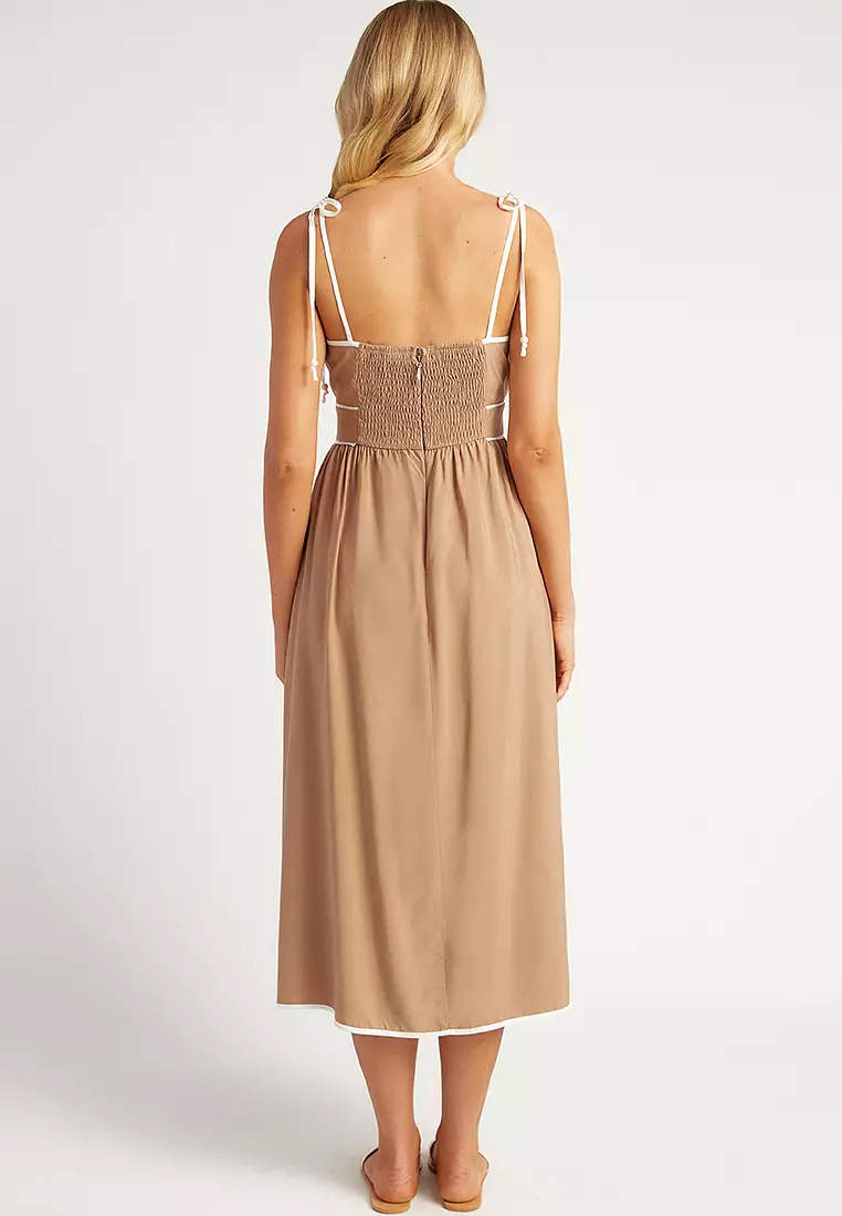 Shirred Detail Long Dress