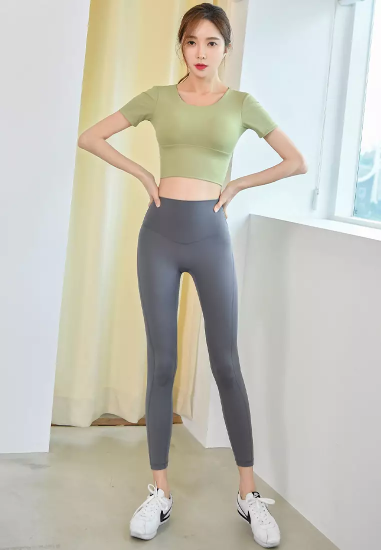 (3PCS) Quick Dry Running Fitness Yoga Dance Set (Tops+Bra+Bottoms)