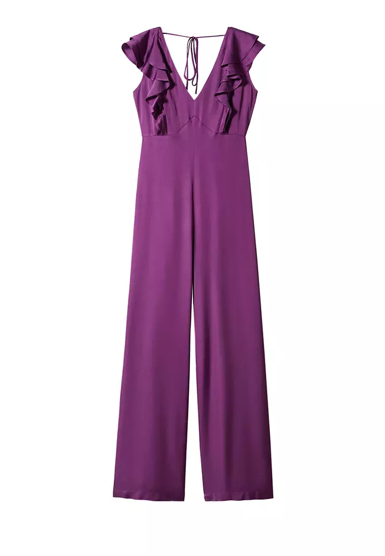 Buy Mango Open Back Ruffled Jumpsuit 2024 Online | ZALORA Philippines