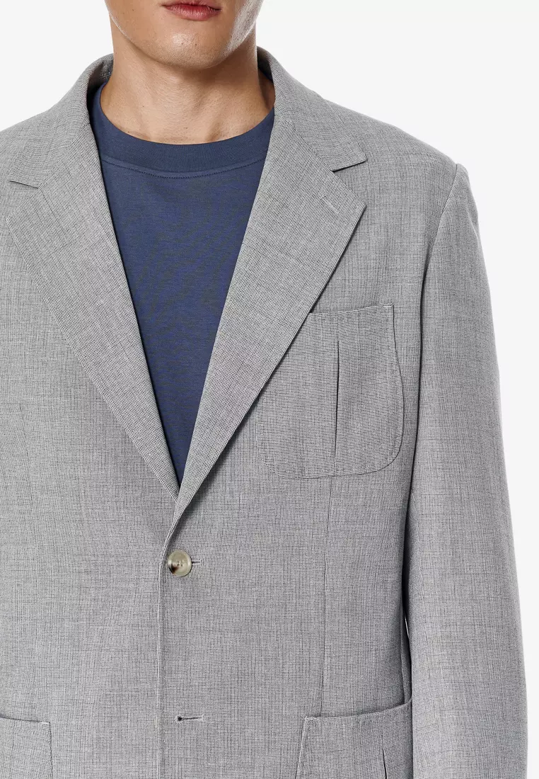 淺灰狩獵休閒西裝外套