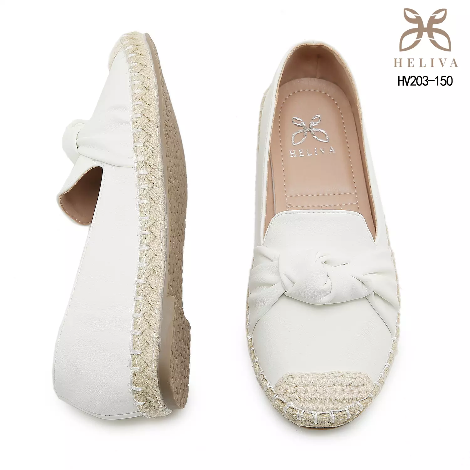 HELIVA YUNNA Stylish Slip On Shoes with Decorative Bow and Espadrille Accent HV203-150