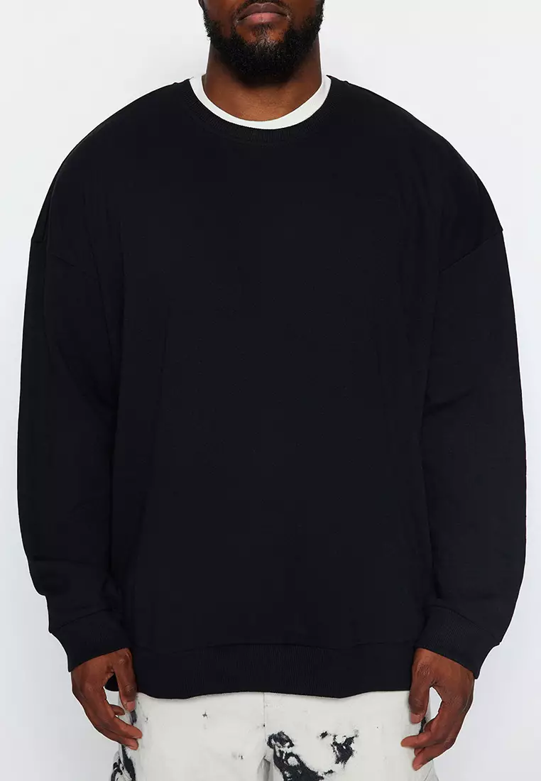 TRENDYOL Herren Sweatshirt Mit Print - Normal Fit, Bequemer Schnitt Aus Baumwolle-Polyester