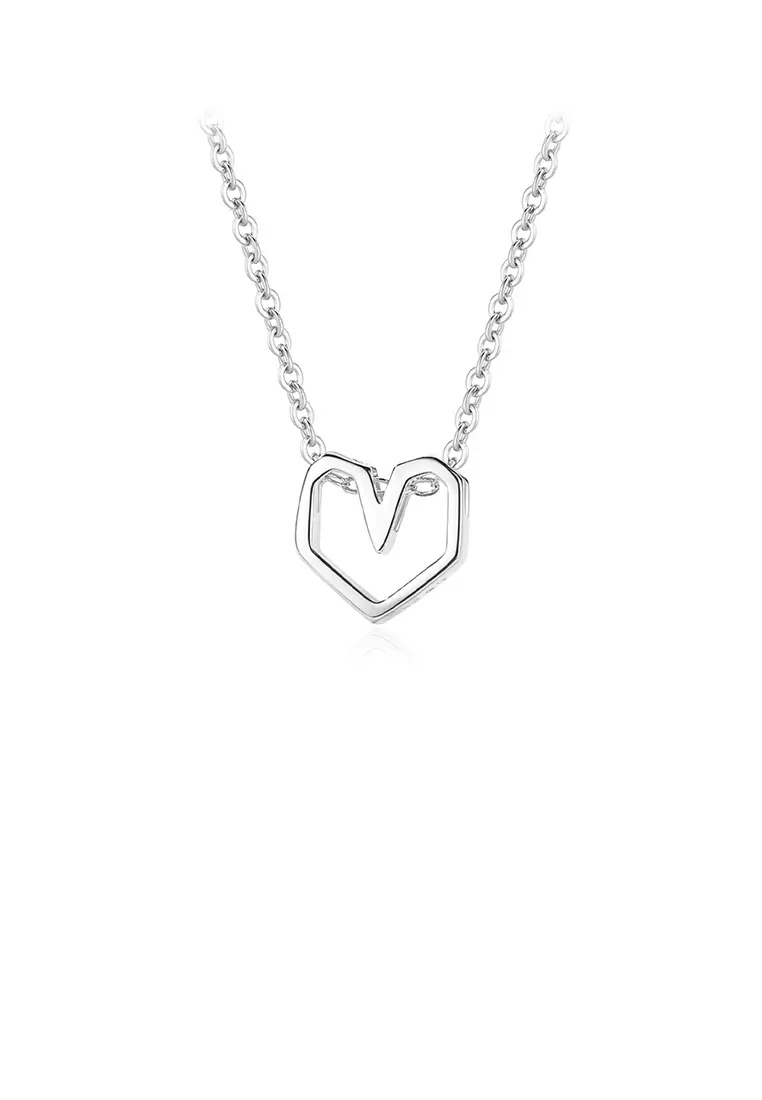 Cheap silver heart necklace hot sale