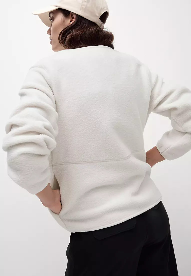 Crew Neck Zip Up Sweatshirt