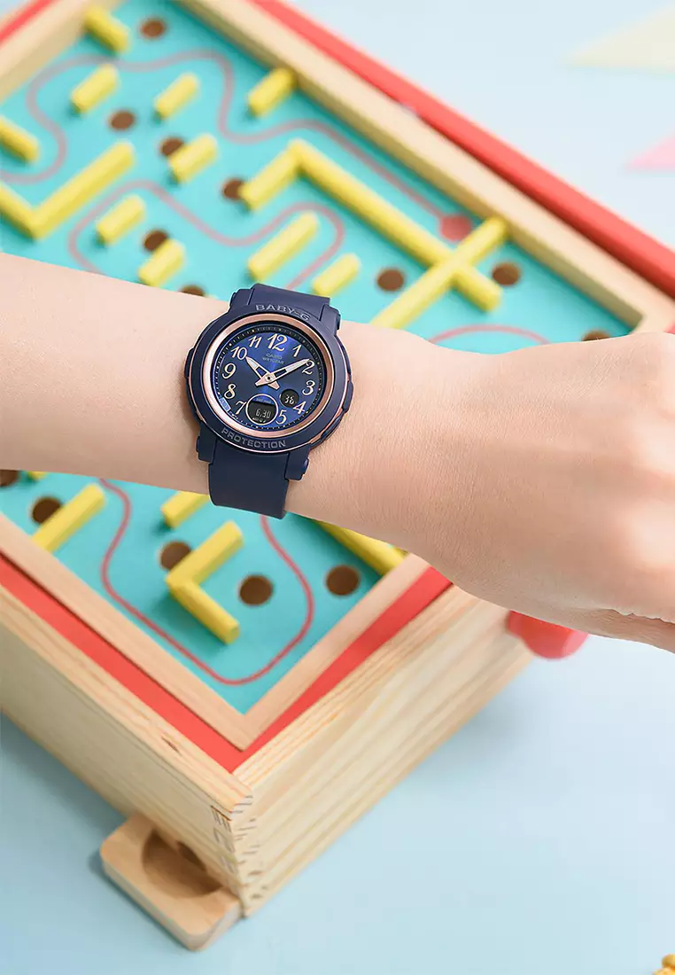 Jam Tangan Analog-Digital Wanita Casio Baby-G BGA-290SA-2A - Blue Resin Strap