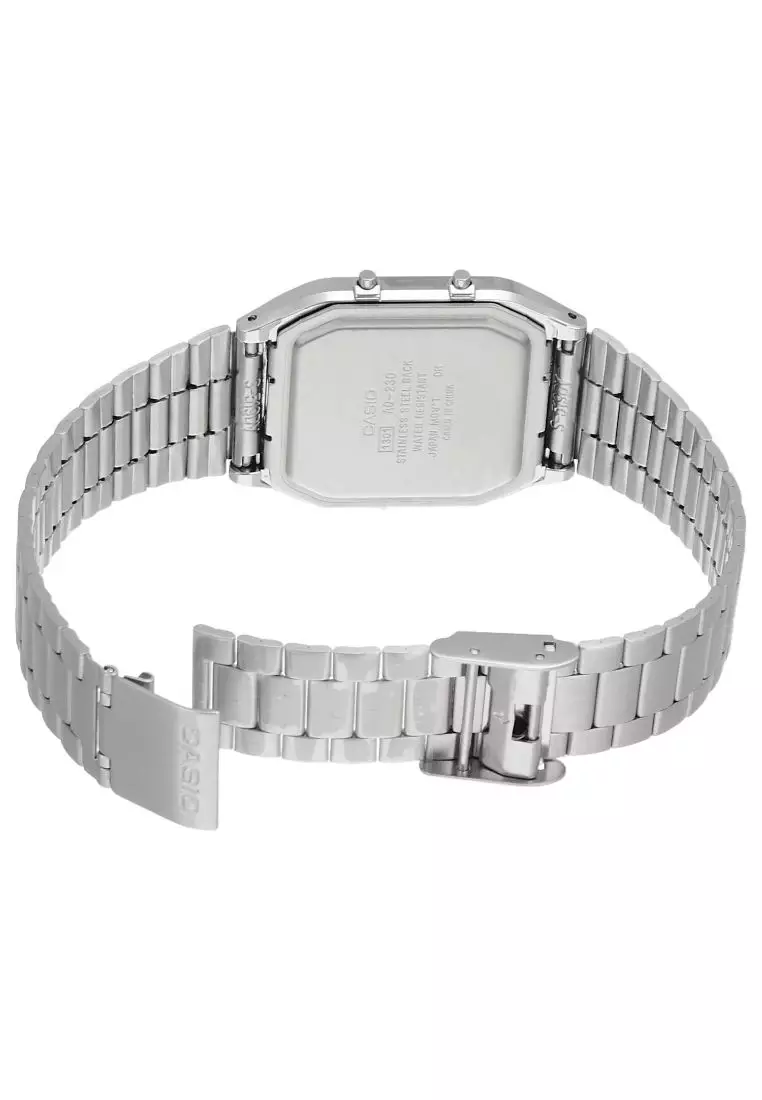 Men's Analog-Digital Watch AQ-230A-7DMQ Vintage Series Silver Stainless Steel Watch